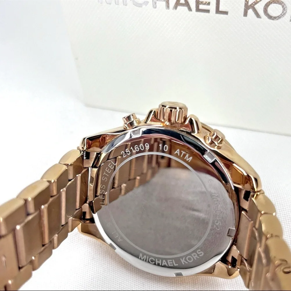 Michael Kors MK6452 Wren Rose Gold Pave Glitz StainlessSteel Women's Wrist Watch